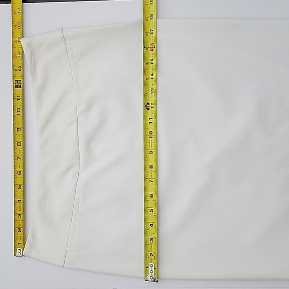 Carriere Studio Cream Lined Pencil Skirt Back Lined Slit Side Zipper Size 32 - Picture 9 of 11
